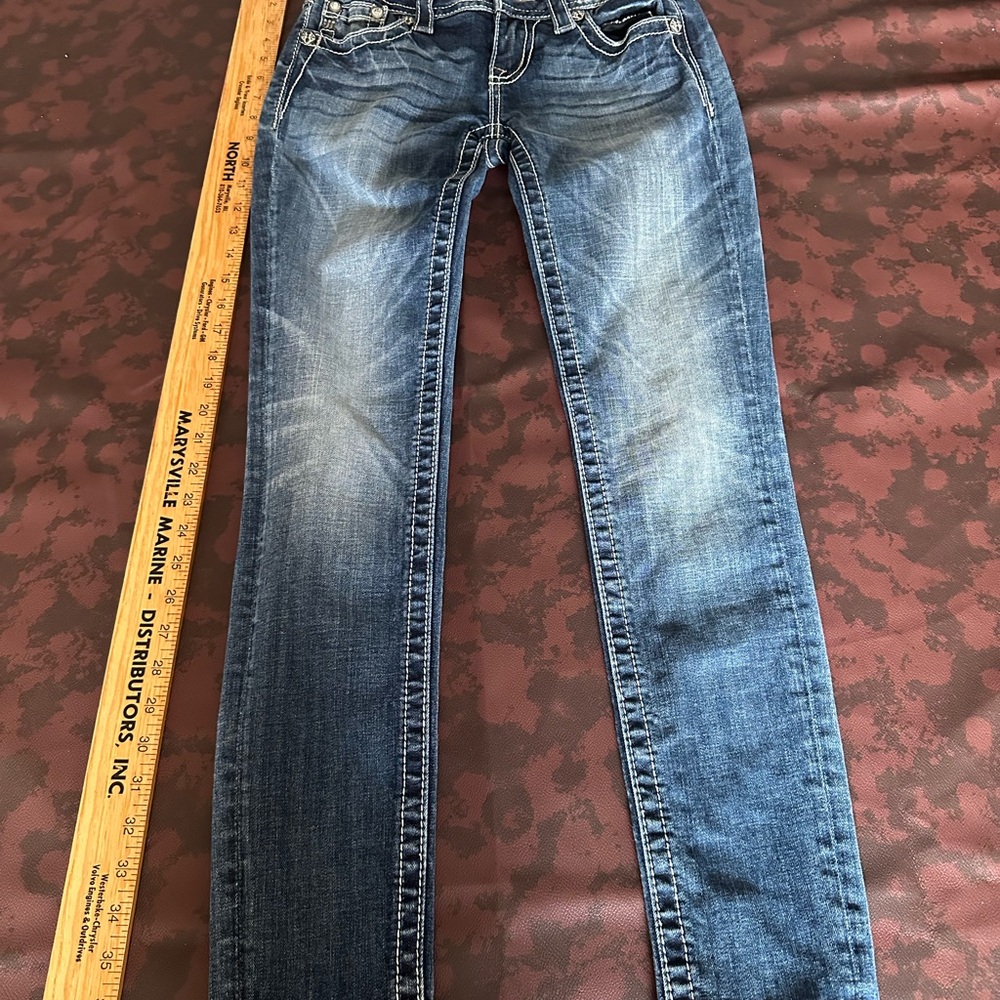 Miss Me Slim Fit Faded Blue Skinny Jeans